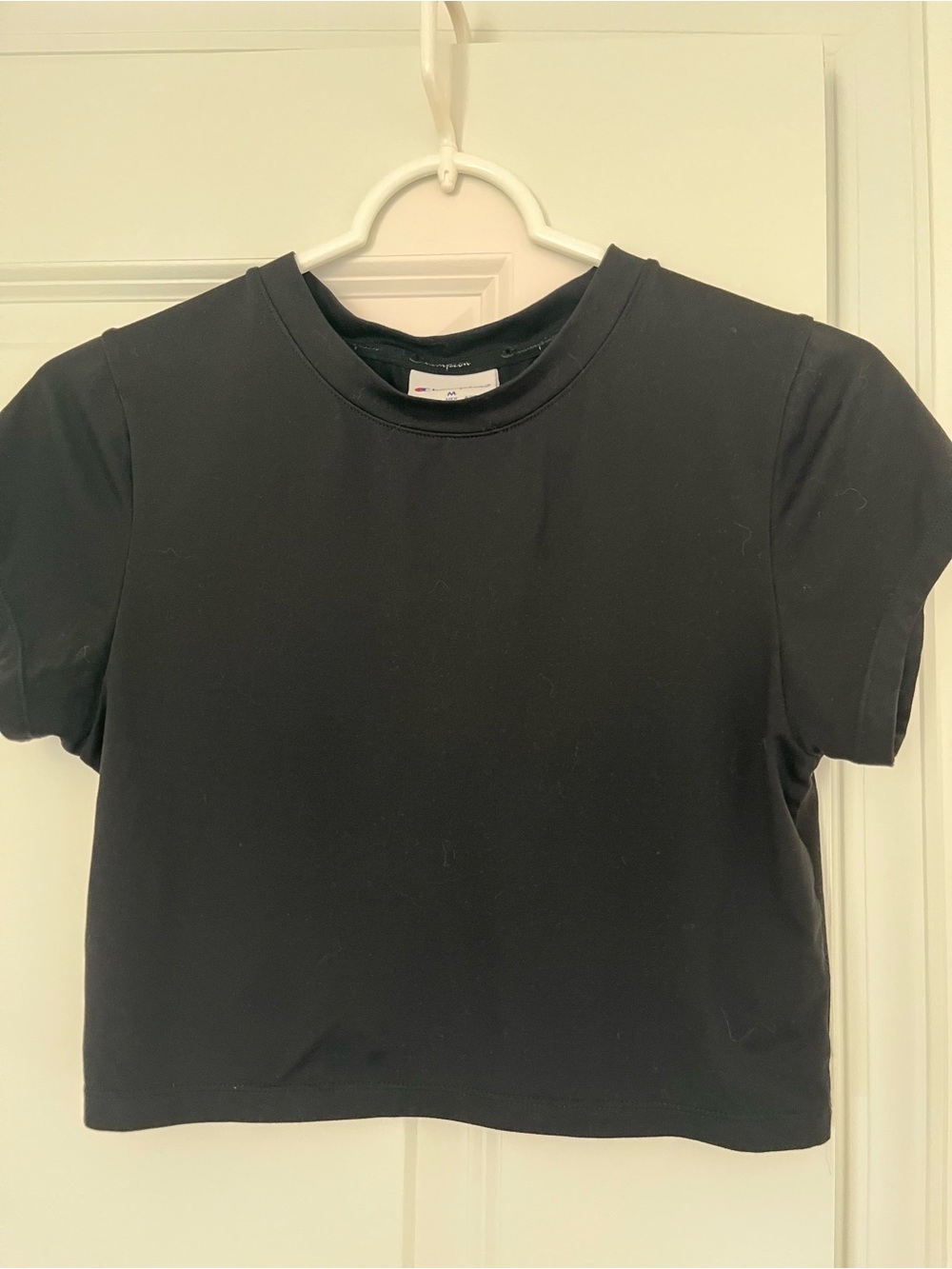 Champion Ladies Black Crop Top - Size Medium
